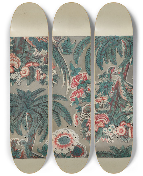 Triptych art skateboard deck of George Loughridge Chintz_3 by George Loughridge (20-)