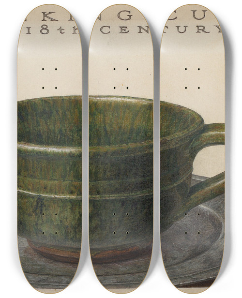 Triptych art skateboard deck of John Matulis Drinking Cup_2 by John Matulis