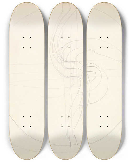 Triptych art skateboard deck of Frederic Leighton Circular Diagram by Frederic Leighton (1830-1896)