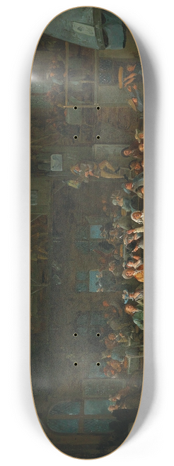 Egbert Van Heemskerck - Tavern Interior With Merry Making Peasants 8.25 inch art skate deck Egbert Van Heemskerck - Tavern Interior With Merry Making Peasants 8.25 inch art skate deck