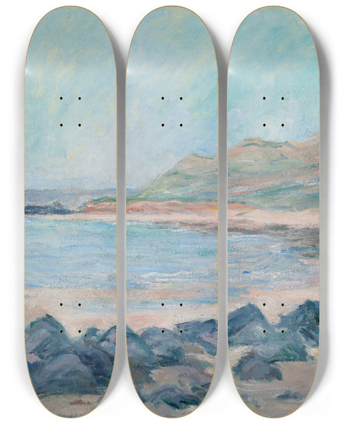 Triptych art skateboard deck of Blanche Hoschedmonet Bords De Mer by Blanche Hoschede Monet (1865-1947)