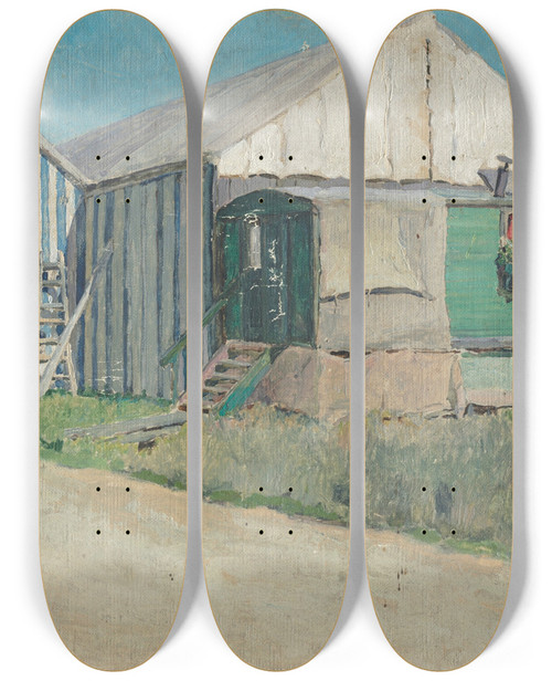 Triptych art skateboard deck of Maria Yakunchikova Thtre Des Fantoches by Maria Yakunchikova (1870-1902)