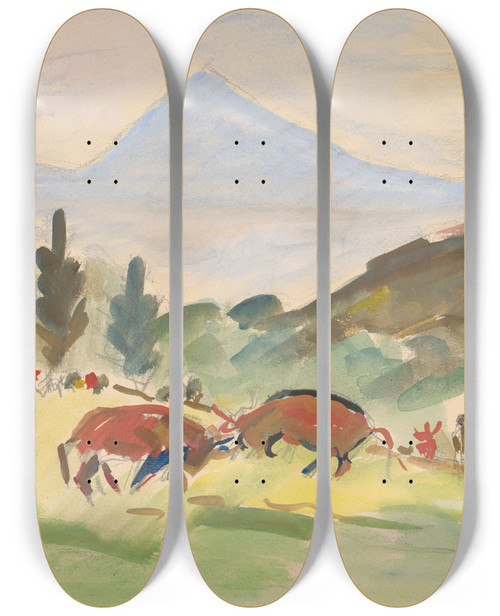 Triptych art skateboard deck of Arnold Peter Weiszkubnan Skicr 20 Listov by Arnold Peter Weisz-Kubnan (1898-1944)