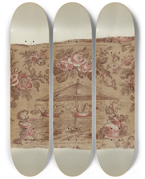 Triptych art skateboard deck of Charlotte Winter Printed Cotton_2 by Charlotte Winter (20-)