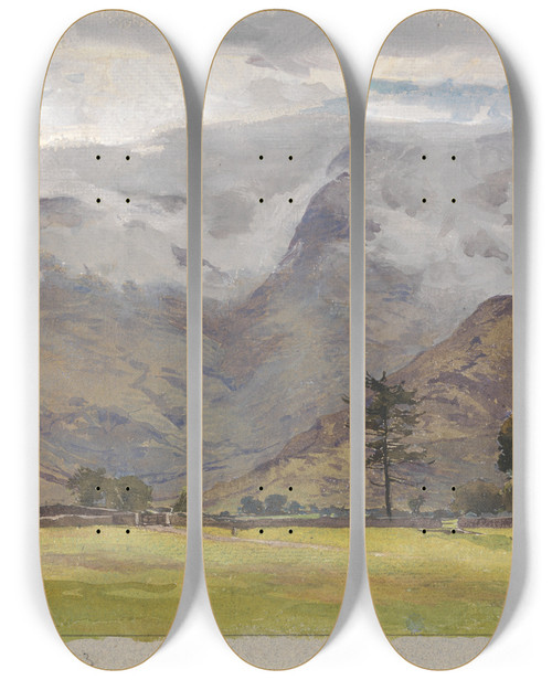 Triptych art skateboard deck of Alfred Parsons From Dungeon Ghyll by Alfred Parsons (1847-1920)