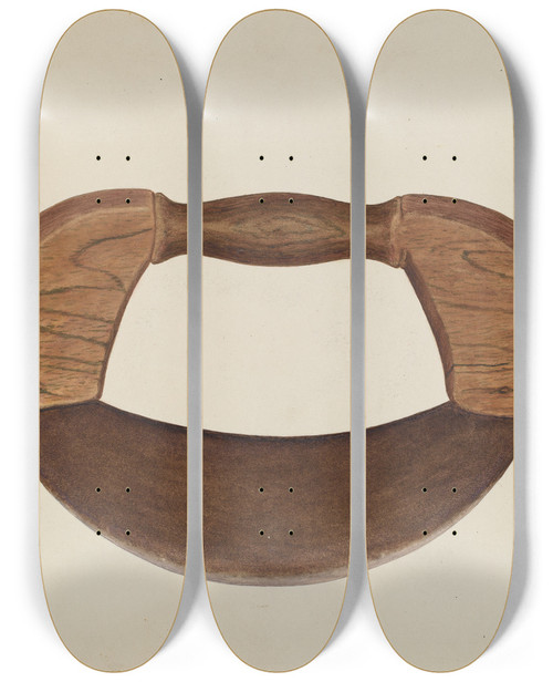 Triptych art skateboard deck of Earl Butlin Food Chopper by Earl Butlin