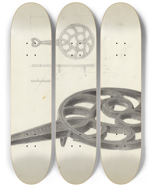 Triptych art skateboard deck of Benjamin Resnick Trivet_2 by Benjamin Resnick
