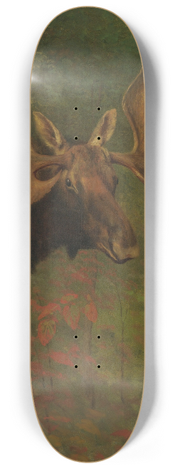 Albert Bierstadt - Study Of A Moose 8.25 inch art skate deck