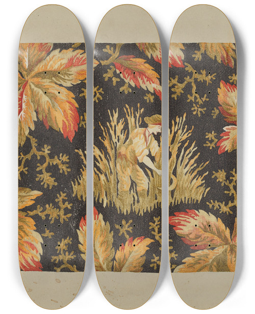 Triptych art skateboard deck of Pearl Gibbo Tapestry_1 by Pearl Gibbo