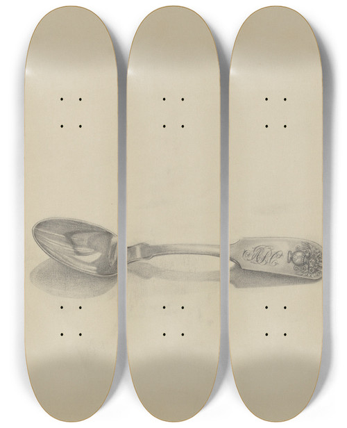 Triptych art skateboard deck of Kalamian Walton Silver Teaspoon_9 by Kalamian Walton