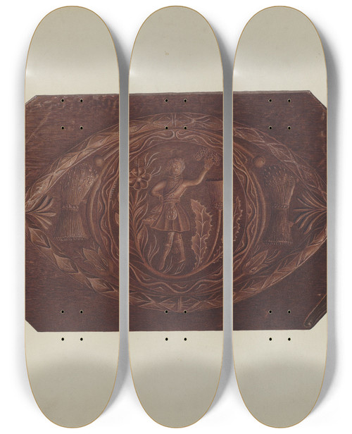 Triptych art skateboard deck of Robert Pohle Cake Board by Robert Pohle