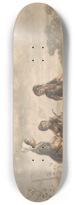 Elchanon Verveer - Drie jonge kinderen in een landschap 8.25 inch art skate deck