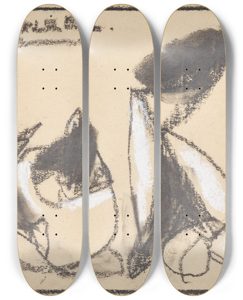 Triptych art skateboard deck of Adolf Hlzel Abstrakte Komposition_1 by Adolf Holzel (1853-1934)