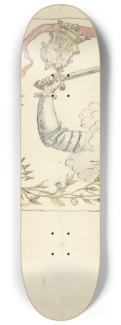 Elias van Nijmegen - Ontwerp voor een banier met de wapens van Prins Willem I en Schiedam 8.25 inch art skate deck