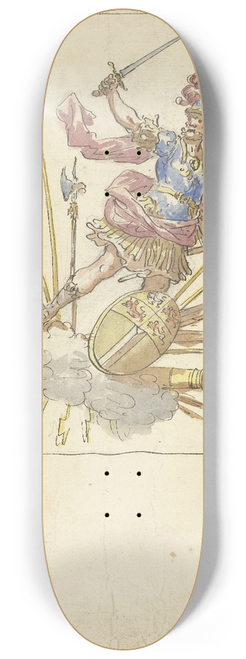 Elias van Nijmegen - Ontwerp voor een banier met Mars, wapentuig en het wapen van Rotterdam 8.25 inch art skate deck