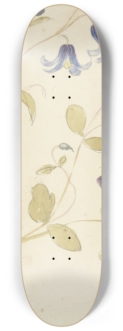 Elias van Nijmegen - Studies of Purple and Blue Flowers 8.25 inch art skate deck