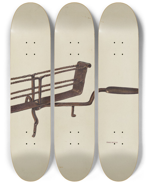 Triptych art skateboard deck of Frank Mcentee Toaster by Frank Mcentee