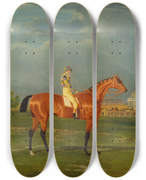 Triptych art skateboard deck of John Frederick Herring Snr Memnon With William Scott Up_2 by John Frederick Herring Snr (1795-1865)