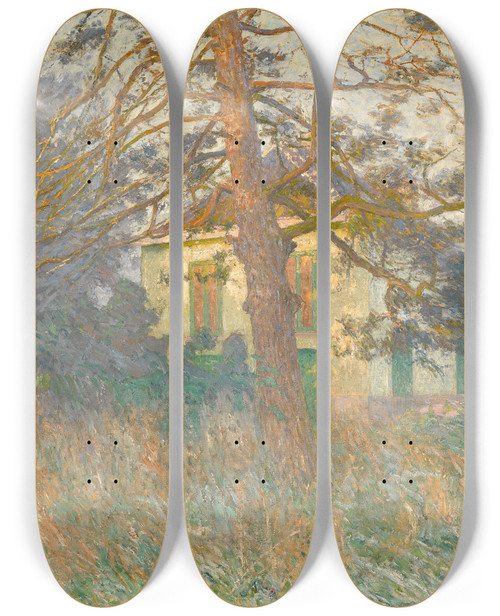 Triptych art skateboard deck of Emile Claus Villa Zonneschijn by Emile Claus (1849-1924)