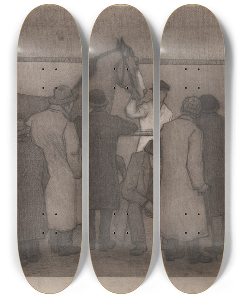 Triptych art skateboard deck of Robert Polhill Bevan Sale At Wards Repository No 2 by Robert Polhill Bevan (1865-1925)