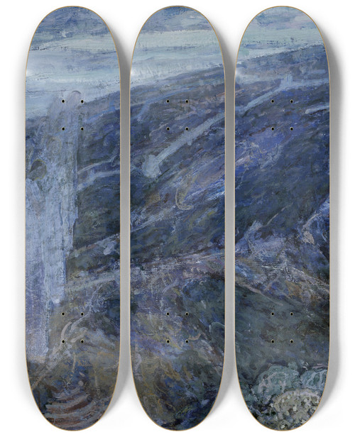 Triptych art skateboard deck of Henry Ossawa Tanner Angels Appearing Before The Shepherds by Henry Ossawa Tanner (1859-1937)