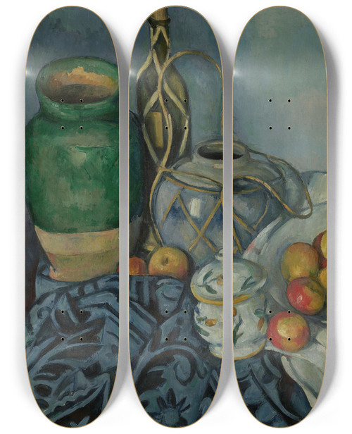 Triptych art skateboard deck of Paul Czanne Still Life With Apples_2 by Paul Cezanne (1839-1906)