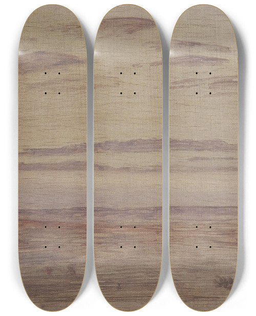 Triptych art skateboard deck of Walther Gamerith Trbe Landschaft Bei Eggenburg by Walther Gamerith (1903-1949)