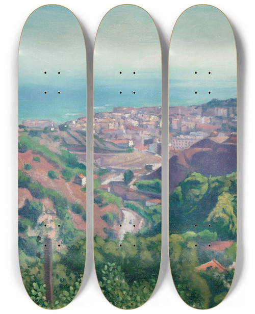 Triptych art skateboard deck of Albert Marquet Beau Jour by Albert Marquet (1875-1947)