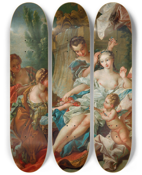 Triptych art skateboard deck of French School The Toilet Of Venus_2 by French School (16-19-)
