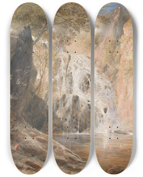 Triptych art skateboard deck of Samuel Palmer Pistil Mawddach North Wales by Samuel Palmer (1805-1881)