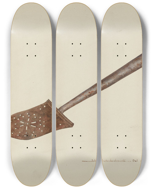 Triptych art skateboard deck of John Swientochowski Spatula by John Swientochowski