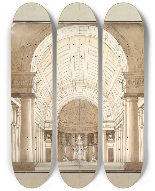 Triptych art skateboard deck of Pietro Gonzaga Set Design by Pietro Gonzaga (1751-1831)