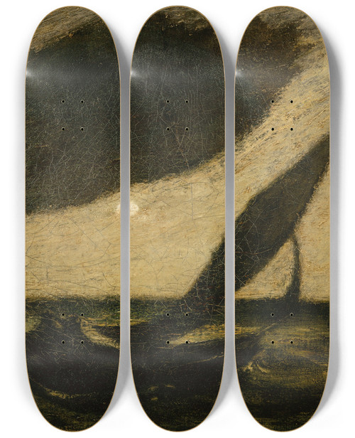 Triptych art skateboard deck of Albert Pinkham Ryder Under A Cloud by Albert Pinkham Ryder (1847-1917)