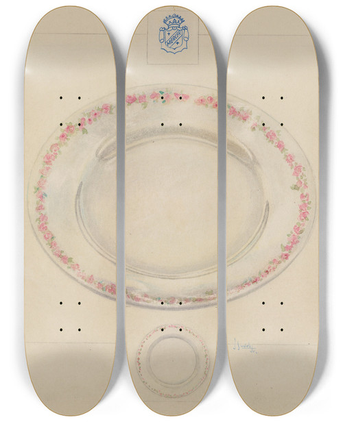 Triptych art skateboard deck of Joseph Sudek Cake Saucer by Joseph Sudek