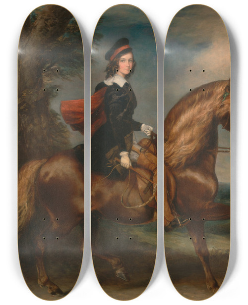 Triptych art skateboard deck of Sir Francis Grant James Keith Fraser by Sir Francis Grant (1803-1878)