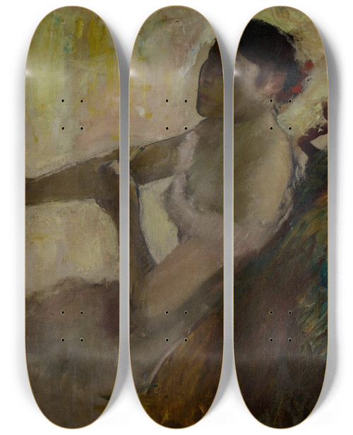 Triptych art skateboard deck of Edgar Degas Portrait De Mlle Rose Caron Portrait Of Rose Caron by Edgar Degas (1834-1917)