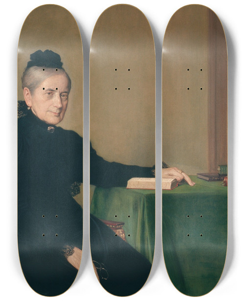 Triptych art skateboard deck of Julius Kronberg Johanna Kempe Fdd Wallis 18181909 by Julius Kronberg (1850-1921)