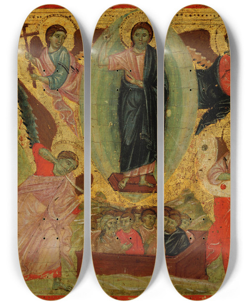 Triptych art skateboard deck of Master Of The Dotto Chapel The Last Judgement by Master Of The Dotto Chapel