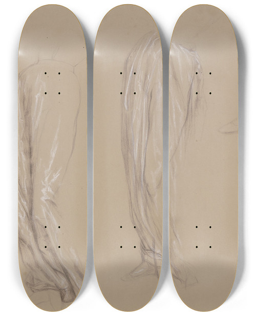 Triptych art skateboard deck of Victor Mller Ophelias Legs by Victor Muller (1829-1871)