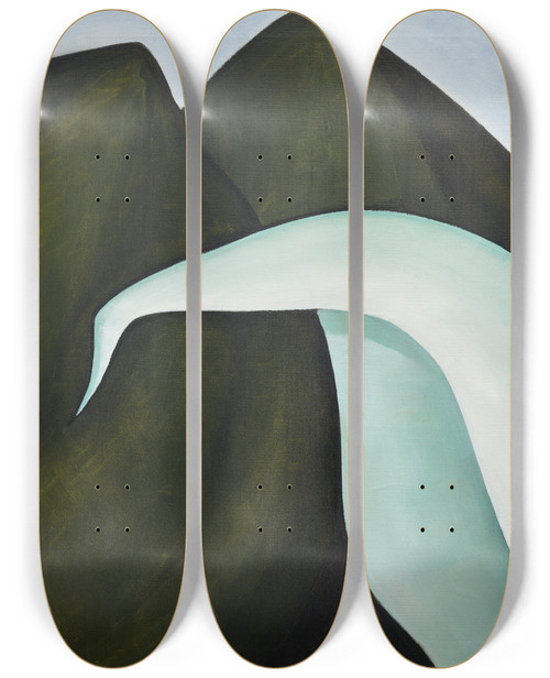 Triptych art skateboard deck of Henrietta Mary Shore Waterfall by Henrietta Mary Shore (1880-1963)