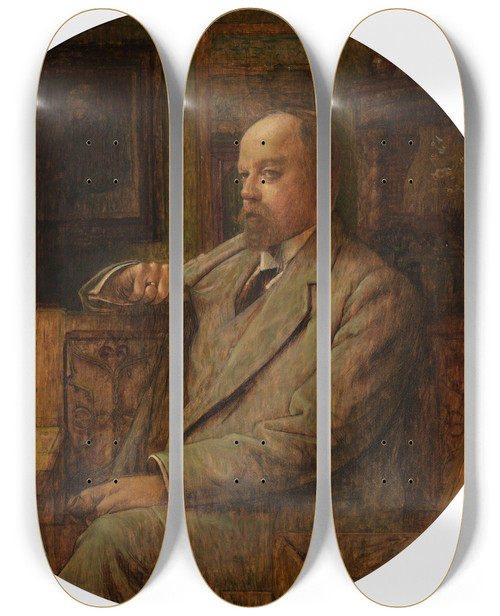 Triptych art skateboard deck of Charles Mertens Franois Franck by Charles Mertens (1865-1919)