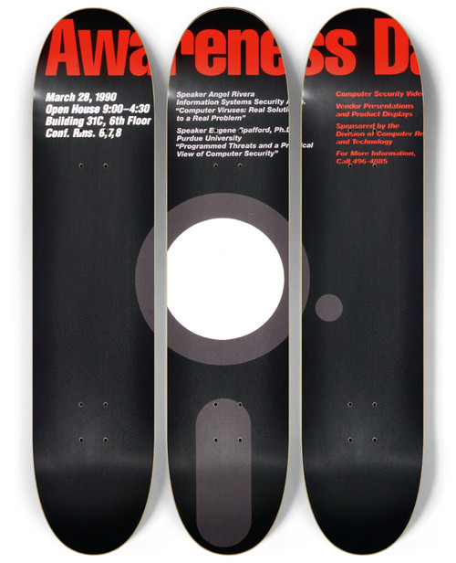 Triptych art skateboard deck of National Institutes Of Health Computer Security Awareness Day by National Institutes Of Health (1887)