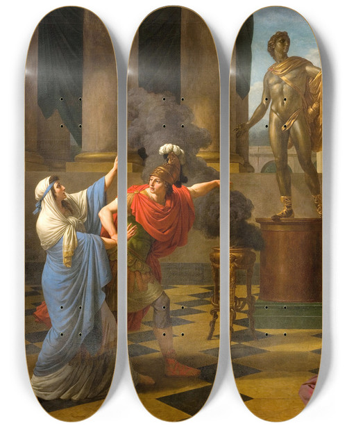 Triptych art skateboard deck of Louisjeanfranois Lagrene Alexander Consulting The Oracle Of Apollo by Louis-Jean-Franois Lagrene (1724-1805)
