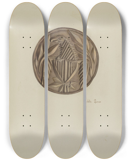 Triptych art skateboard deck of Franklyn Syres Butter Mold_1 by Franklyn Syres
