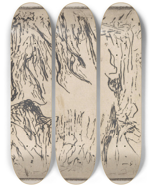 Triptych art skateboard deck of Erich Wichmann Abstracte Compositie_3 by Erich Wichmann (1890-1929)