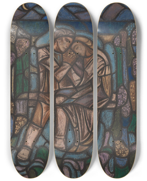 Triptych art skateboard deck of Richard Nicolas Roland Holst Ontwerp Voor Raam In Het Nederlands Paviljoen Op De Tentoonstelling Arts Dcoratifs Te Parijs 1925_7 by Richard Nicolaus Roland Holst (1868-1938)