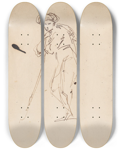 Triptych art skateboard deck of Sir Joshua Reynolds Matador by Sir Joshua Reynolds (1723-1792)