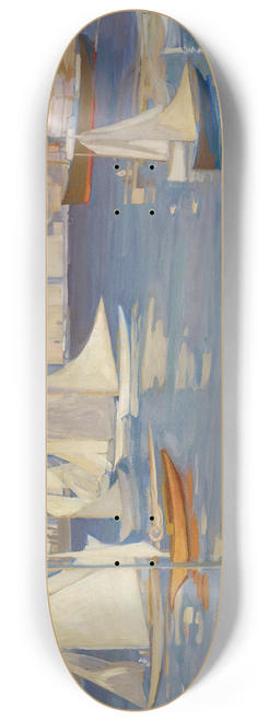 Albert Edelfelt - The Nylndska Jaktklubben Harbour in Helsinki 8.25 inch art skate deck