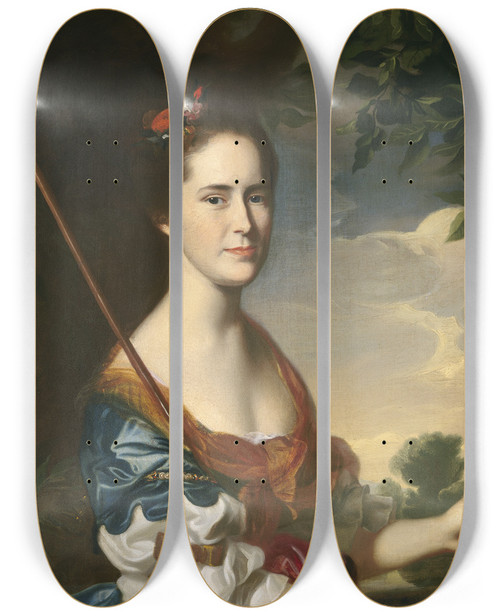 Triptych art skateboard deck of John Singleton Copley Elizabeth Gray Otis Mrs Samuel Alleyne Otis by John Singleton Copley (1738-1815)