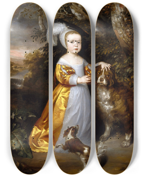Triptych art skateboard deck of Jan Weesop Esm Stuart 5Th Duke Of Lennox And 2Nd Duke Of Richmond 16491660 by Jan Weesop (1652)